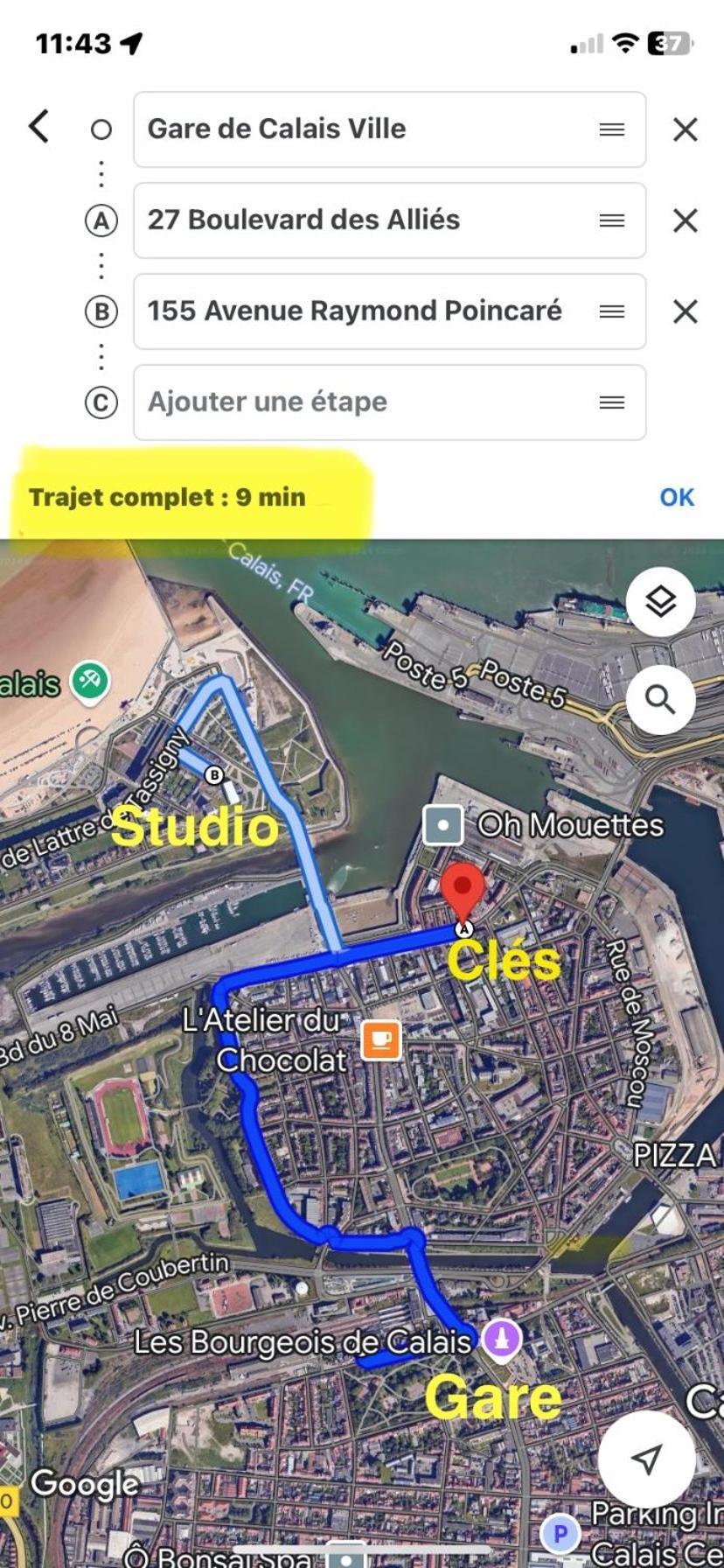 Studio Horizon Bleu, Vue Mer Кале Екстериор снимка